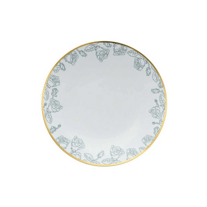 8 In. Trendables Roses Gold Rim Plastic Salad/Dessert Plates - 10 ct.