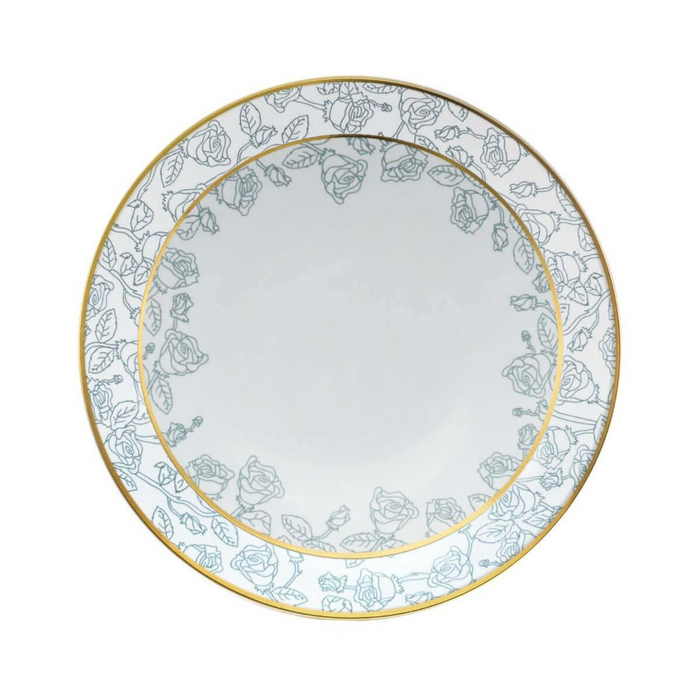 8 In. Trendables Roses Gold Rim Plastic Salad/Dessert Plates - 10 ct.