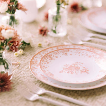 8 In. Trendables Toile Plastic Disposable Salad/Dessert Plates - 10 ct.