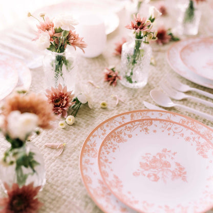 8 In. Trendables Toile Plastic Disposable Salad/Dessert Plates - 10 ct.