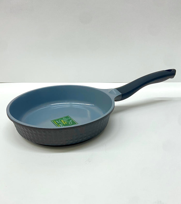 8" Inch Ceramic Non-Stick Fry Pan Diamond Cut - Blue