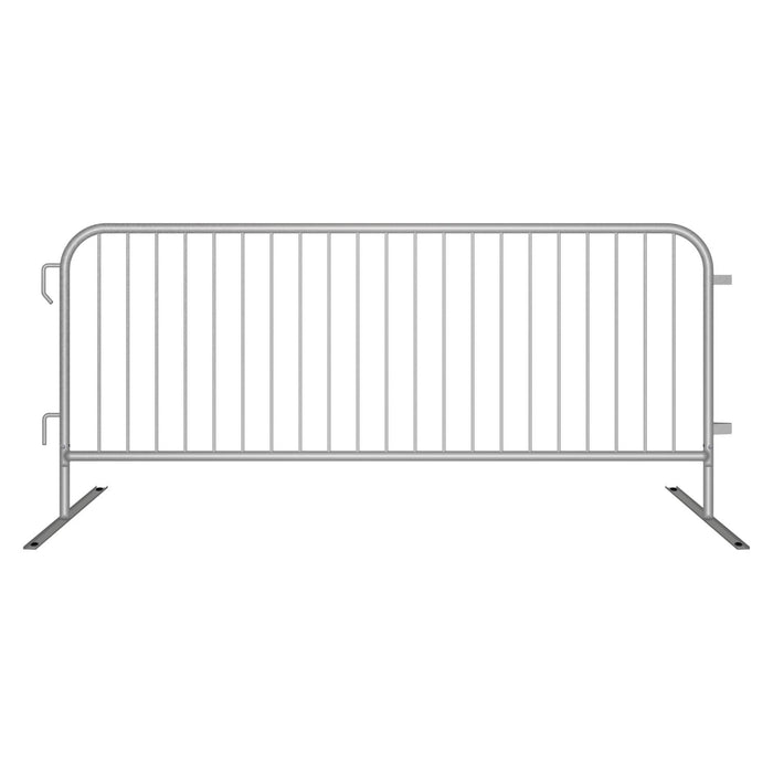 30 Pack - 8.5 Ft Economy Pre - Galvanized Steel Barricades + Storage Cart - Crowd Control Warehouse