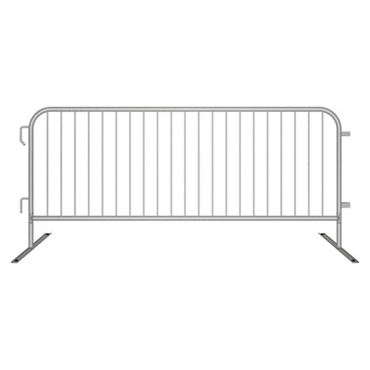 30 Pack - 8.5 Ft Economy Pre - Galvanized Steel Barricades + Storage Cart - Crowd Control Warehouse