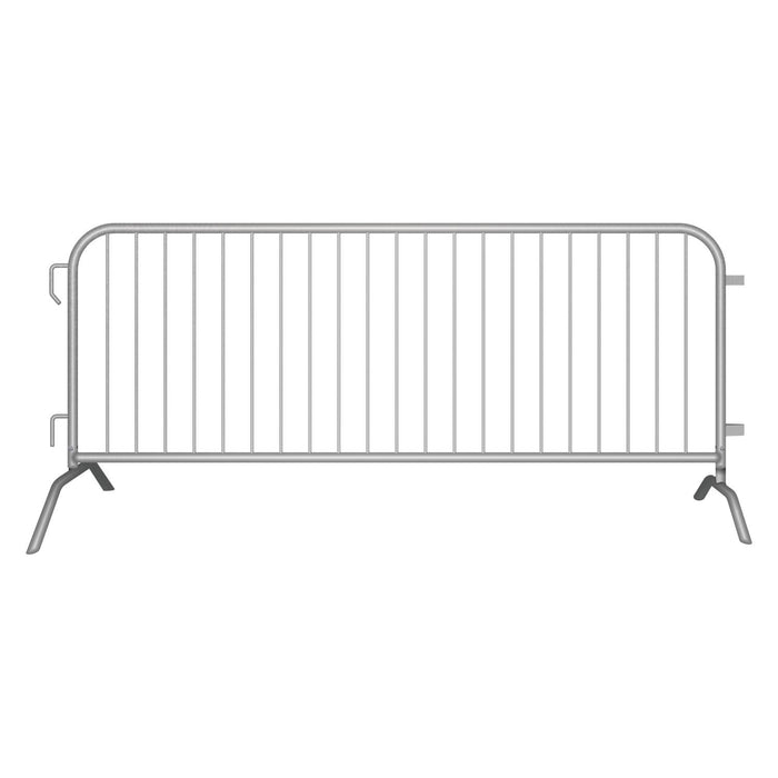 30 Pack - 8.5 Ft Economy Pre - Galvanized Steel Barricades + Storage Cart - Crowd Control Warehouse