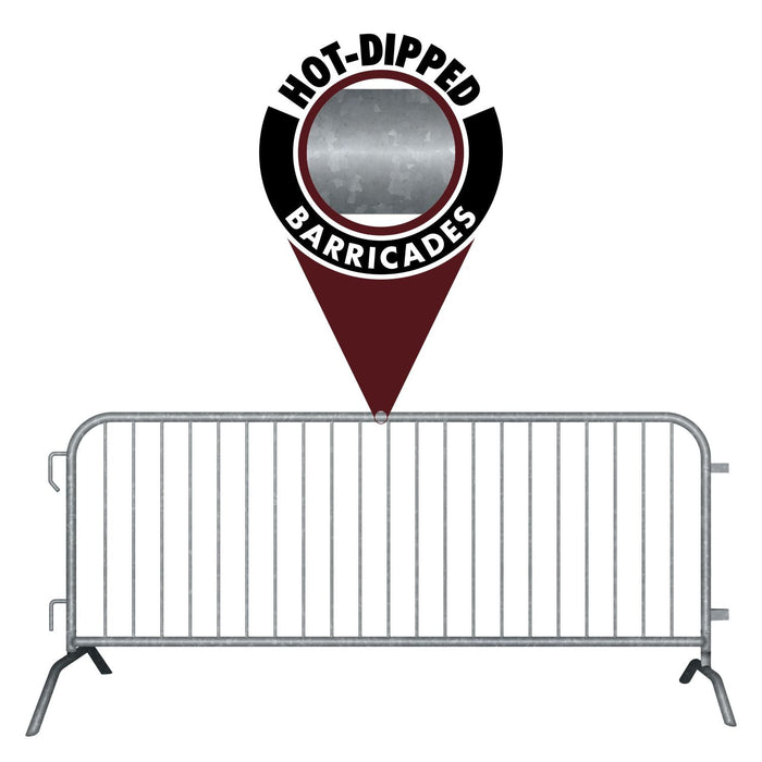 8.5 Ft Hot - Dipped Galvanized Steel Barricade - Crowd Control Warehouse