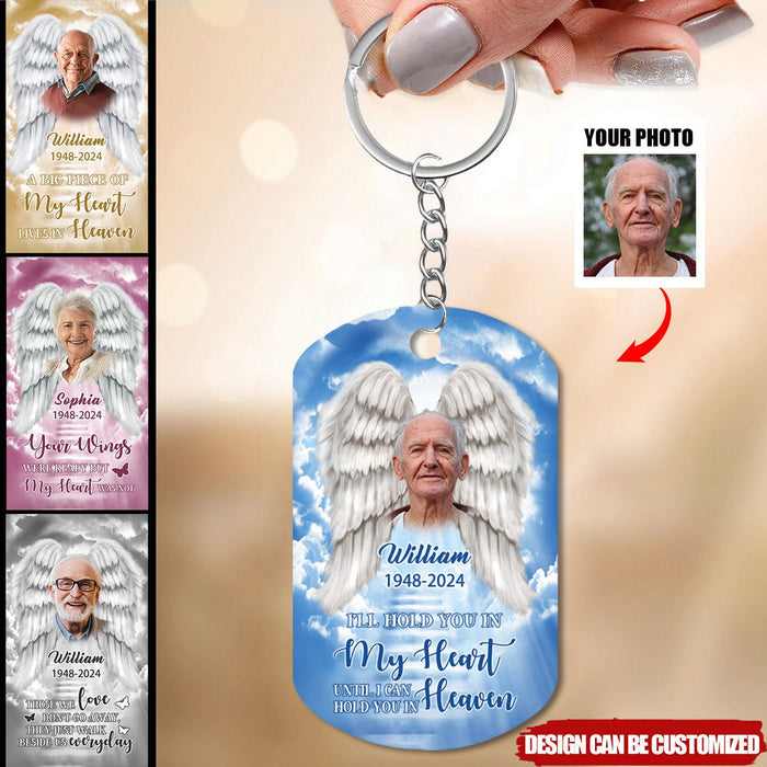 A Big Piece Of My Heart Lives In Heaven - Personalized Stainless Steel Keychain