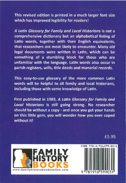 A Latin Glossary for Family and Local Historians by Janet Morris
