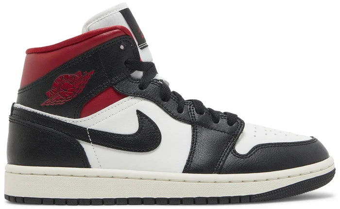 Air Jordan 1 Mid WMNS  "Black Sail Gym Red"
