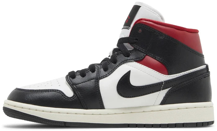 Air Jordan 1 Mid WMNS  "Black Sail Gym Red"