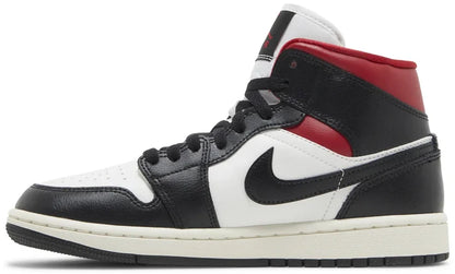 Air Jordan 1 Mid WMNS  "Black Sail Gym Red"