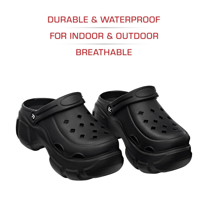RED BEAUTY by KISS black air clog sandals with breathable holes durable waterproof platform sole