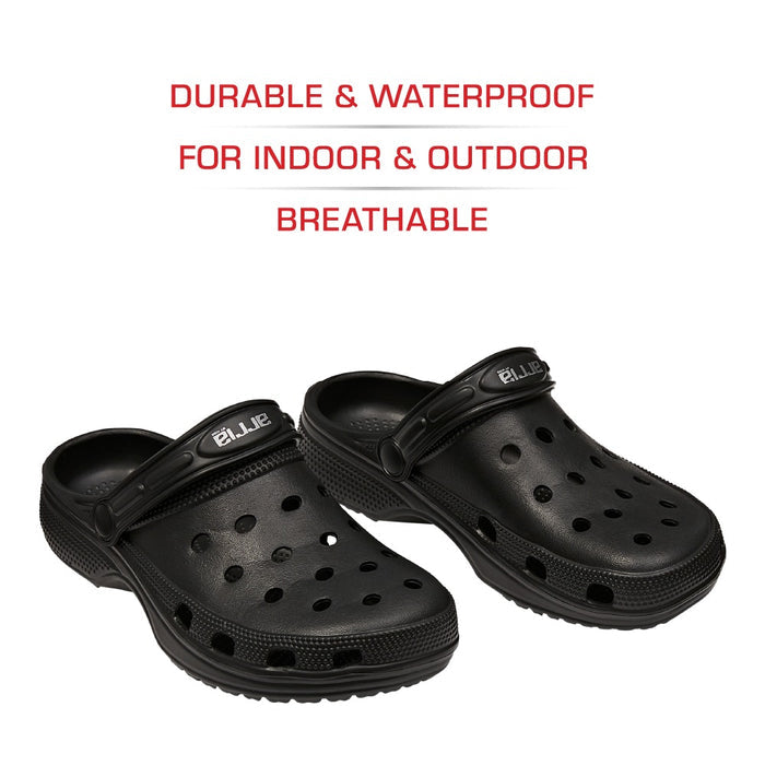 RED BEAUTY by KISS black air clog sandals breathable waterproof slip on clogs with heel strap