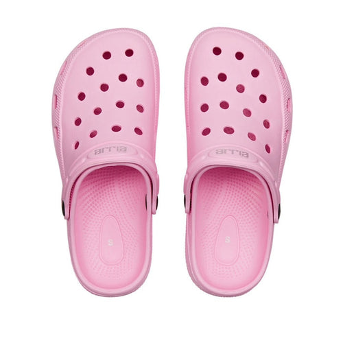 RED BEAUTY by KISS pink air clog classic lightweight perforated slip on clogs with heel strap