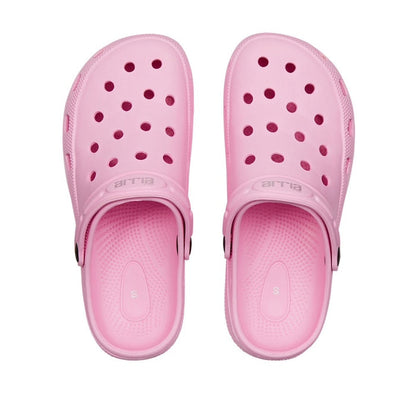RED BEAUTY by KISS pink air clog classic lightweight perforated slip on clogs with heel strap