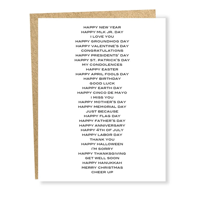 All Purpose Card - Domestic Domestic