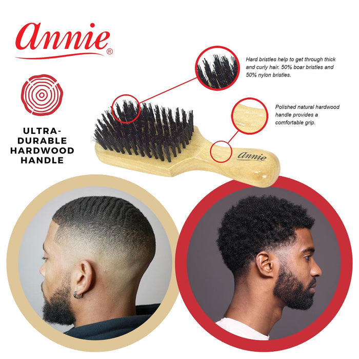Annie Hard Club Brush Boar & Nylon Bristle, Light Brown
