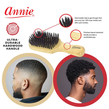 Annie Hard Club Brush Boar & Nylon Bristle, Light Brown