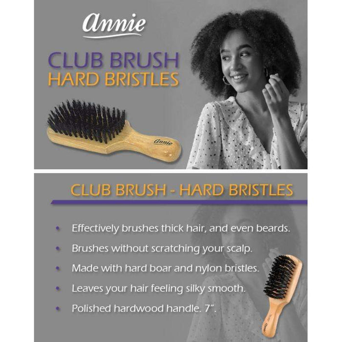 Annie Hard Club Brush Boar & Nylon Bristle, Light Brown