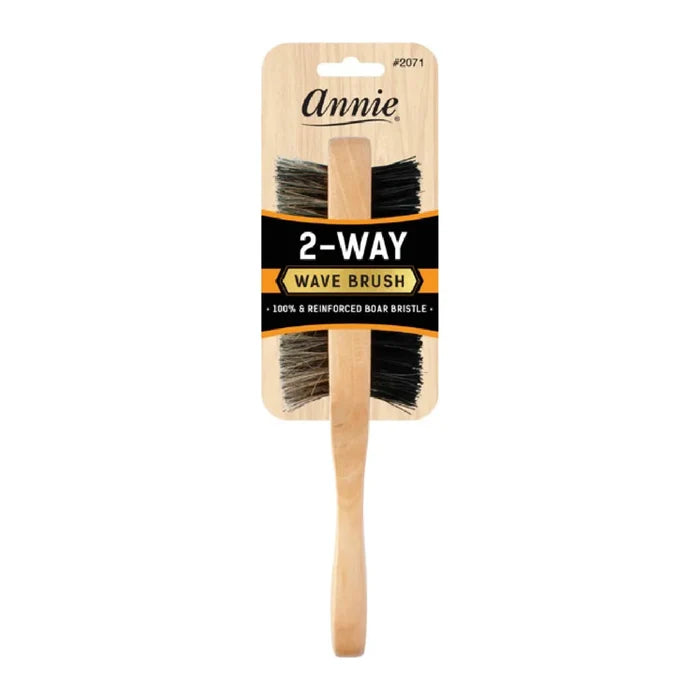 Annie Two Way Wave Boar Bristle Brush, Soft and Hard, Light Brown