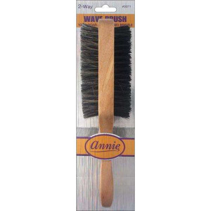 Annie Two Way Wave Boar Bristle Brush, Soft and Hard, Light Brown