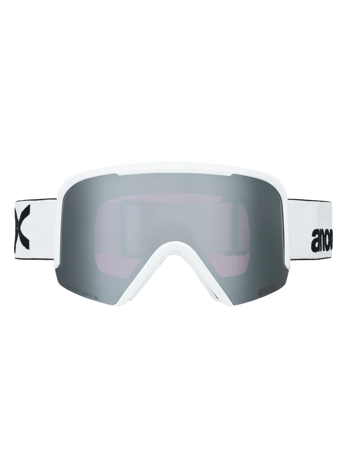 Product image of Anon Nesa S Goggles + Bonus Lens + MFI® Face Mask[Variant:Frame: White, Lens: Perceive Sunny Onyx (6% / S4), Spare Lens: Perceive Cloudy Burst (59% / S1)]