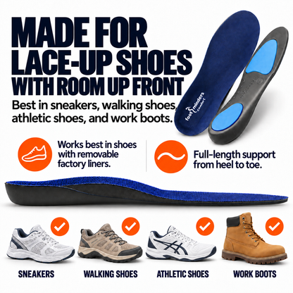Arch Support Inserts for Sport Shoes and Work Boots - Footminders COMFORT