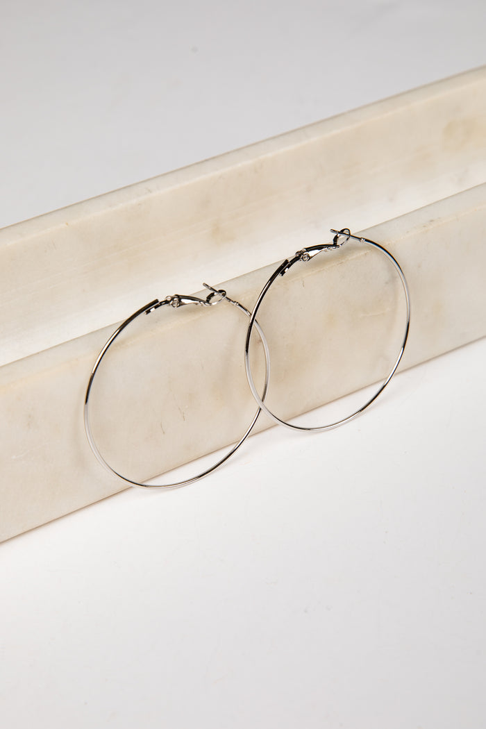 silver hoop earrings