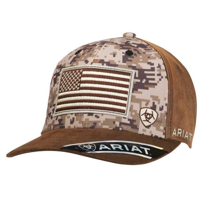 Ariat  Digital Camo Front USA Flag Patch Cap
