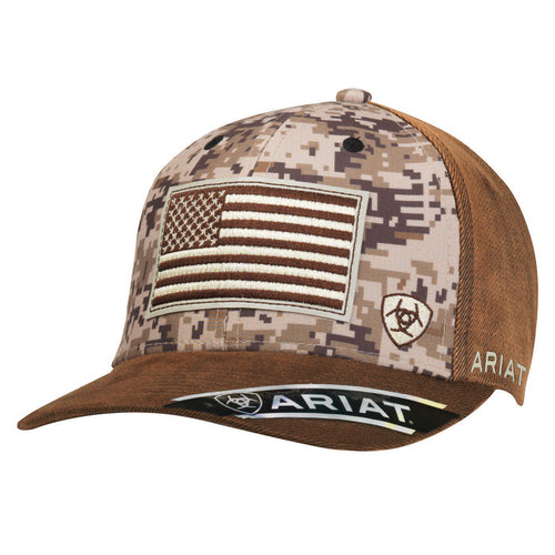 Ariat  Digital Camo Front USA Flag Patch Cap