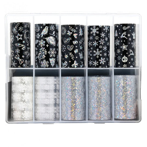 Assorted Transparent Holographic Set of Patterns TFS-25 (Pack of 10)   Naio Nails