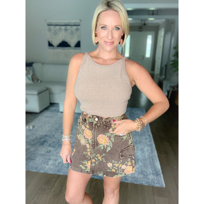 Autumn Coast Knit Tank Taupe