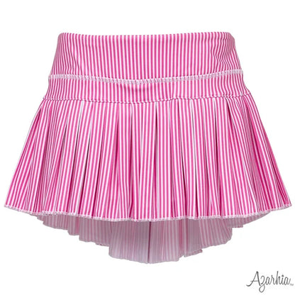 Azarhia Hot Pink Stripes Mini Pleated Skort