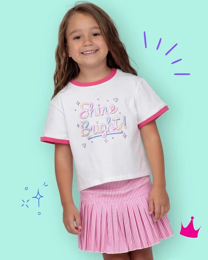 Azarhia Hot Pink Stripes Mini Pleated Skort