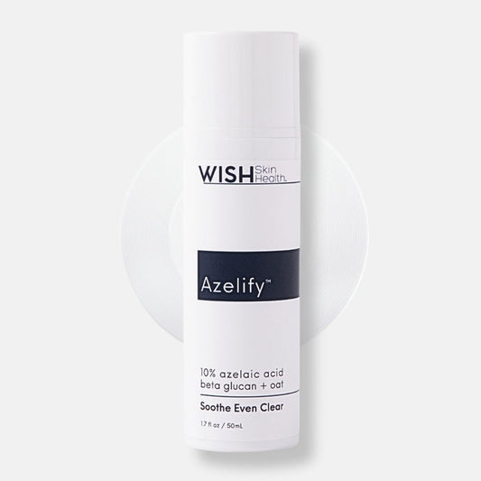 10% Azelaic acid combined with Beta Glucan (D) and Allantoin clear the appearance of blemishes and uneven skin tone. Colloidal Oatmeal helps calm sensitized skin, while Hyaluronic acid&nbsp;hydrates. Glutathione (L) boosts antioxidant protection for a healthy complexion. Patent pending.