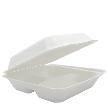Dispo Disposable Tableware Bagasse 3 Section Meal Boxes