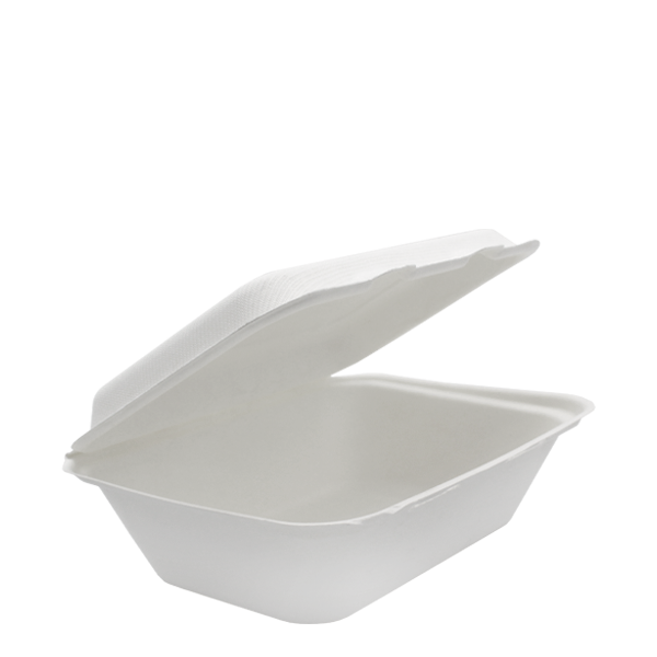 Dispo Disposable Tableware 7" x 5" / 600 Boxes Bagasse Clamshell Lunch Boxes