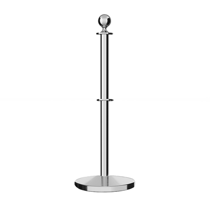 Ball Top Dual Rope Stanchion with Cast Iron Base - Montour Line CILineD - Crowd Control Warehouse