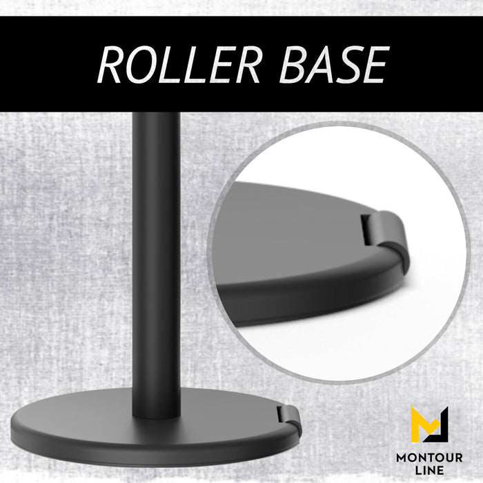 Ball Top Dual Rope Stanchion with Roller Base - Montour Line CELineD - Crowd Control Warehouse