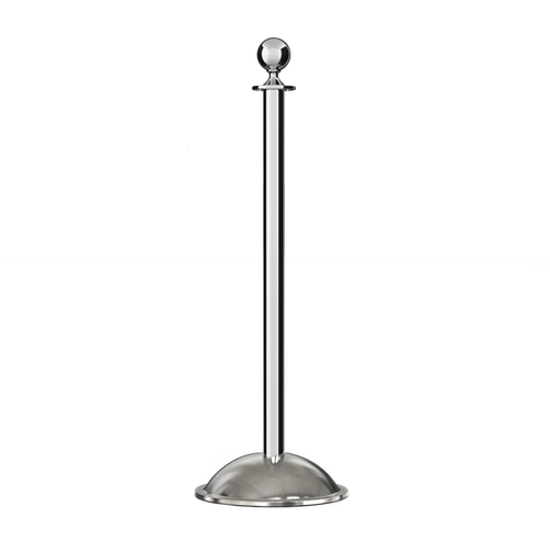 Ball Top Post and Rope Stanchion with Dome Base - Montour Line CDLine - Crowd Control Warehouse