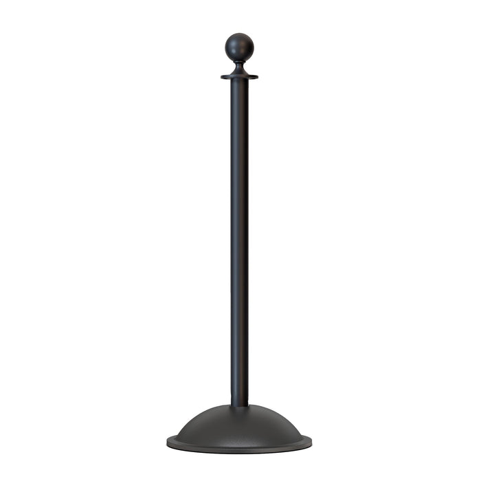 Ball Top Post and Rope Stanchion with Dome Base - Montour Line CDLine - Crowd Control Warehouse