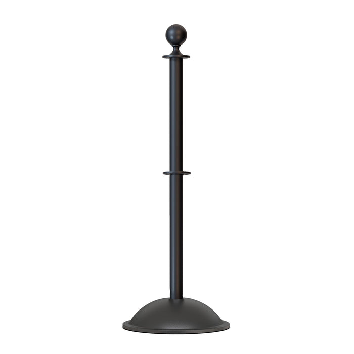 Ball Top Post and Rope Stanchion with Dome Base - Montour Line CDLineD - Crowd Control Warehouse