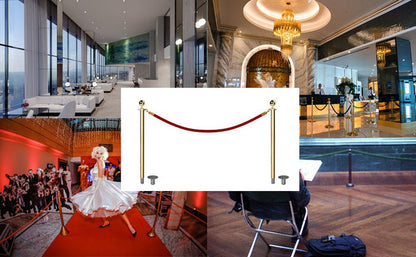 Ball Top Rope Stanchion with Removable Base - Montour Line CXlineR - Crowd Control Warehouse