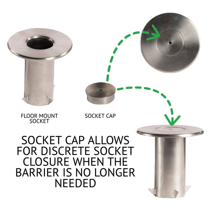 Ball Top Rope Stanchion with Removable Base - Montour Line CXlineR - Crowd Control Warehouse