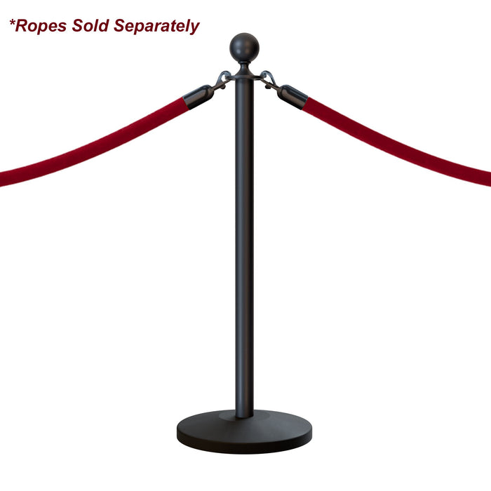 Ball Top Rope Stanchion with Sloped Base - Montour Line CLine - Crowd Control Warehouse