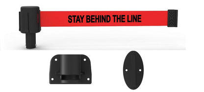 RED "STAY BEHIND THE LINE" BANNER