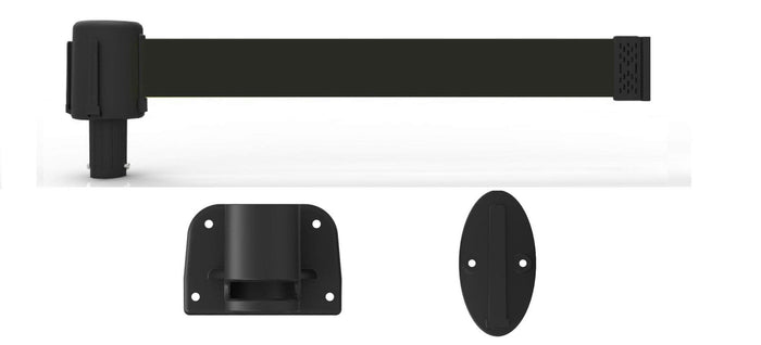 Banner Stakes PLUS Line 15' Belt Fixed Wall Mount System - Crowd Control Warehouse