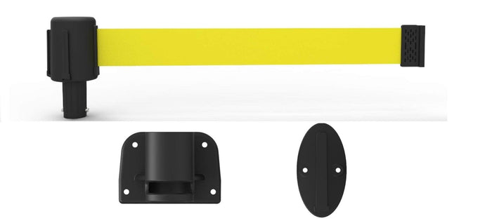 Banner Stakes PLUS Line 15' Belt Fixed Wall Mount System - Crowd Control Warehouse
