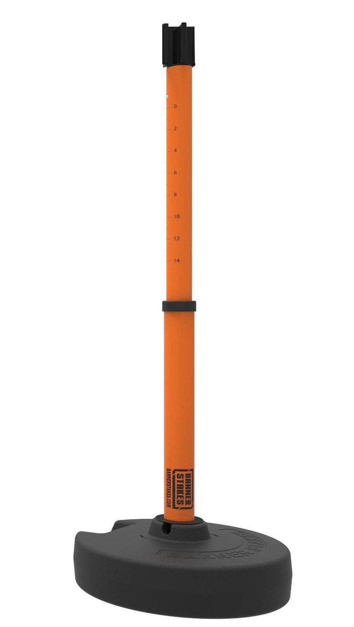 Banner Stakes PLUS Line Stanchion with Receiver Head, Stake, and Base - Crowd Control Warehouse