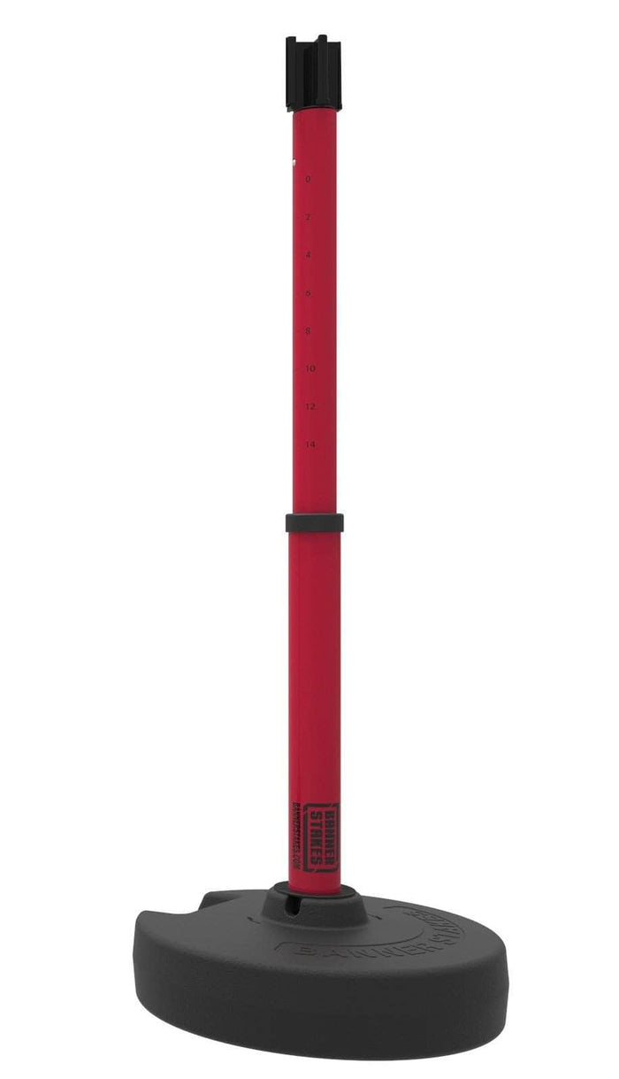 Banner Stakes PLUS Line Stanchion with Receiver Head, Stake, and Base - Crowd Control Warehouse