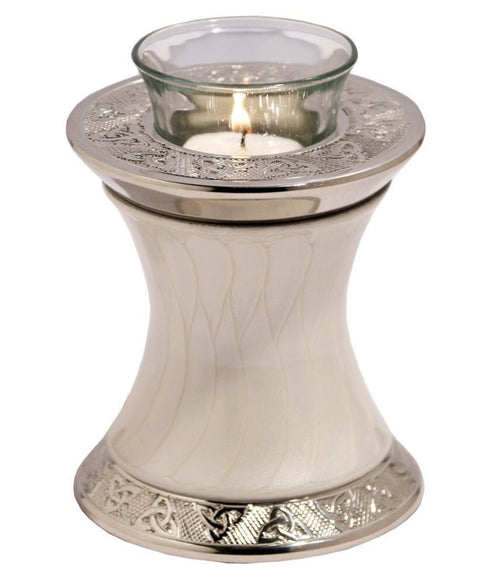 Baroque Pearl Tealight Cremation Urn - IUTL101